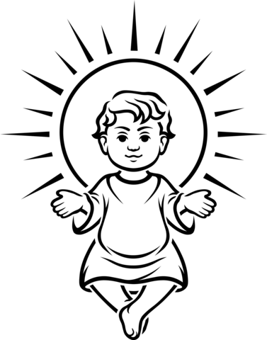 Baby Jesus Coloring Page